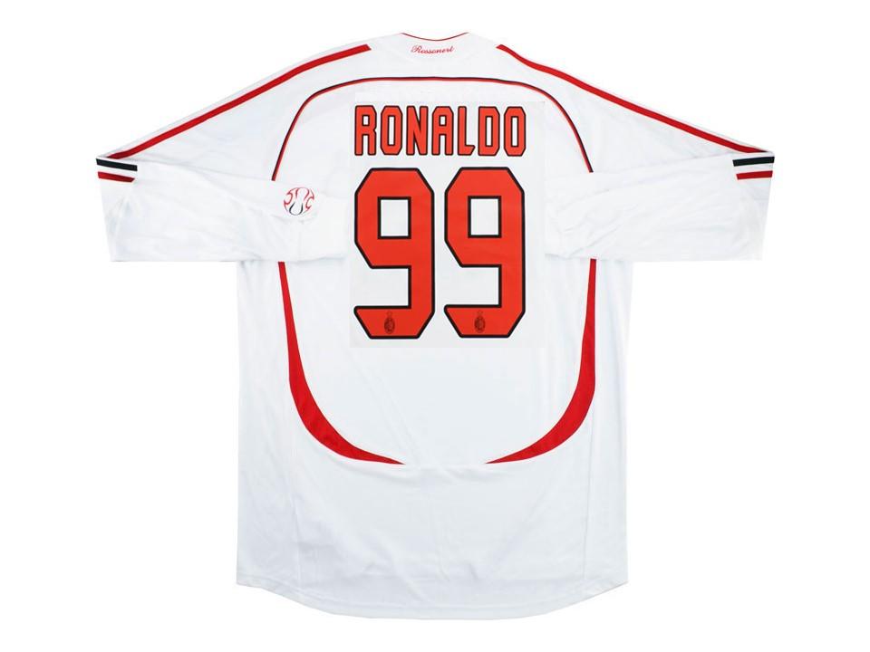 Ac Milan 2007 Ronaldo 99 Manches Longues Exterieur Football Maillot de football Maillot