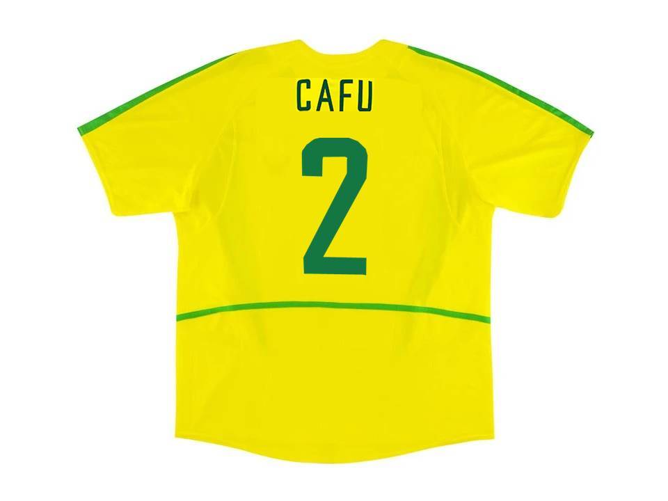 Brazil Brasil 2002 World Cup Cafu 2 Domicile Maillot