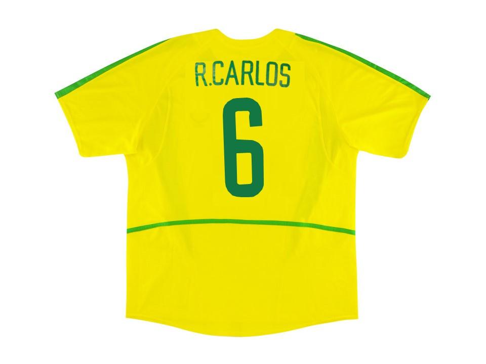 Brazil Brasil 2002 World Cup Roberto Carlos 6 Domicile Maillot