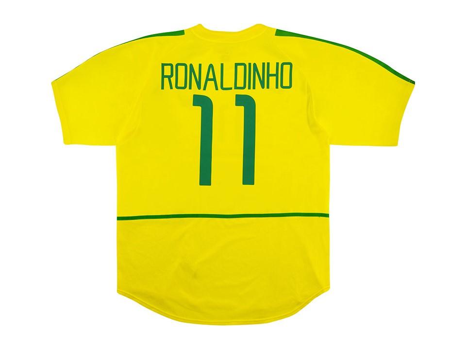 Brazil Brasil 2002 World Cup Ronaldinho 11 Domicile Maillot