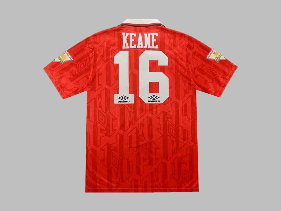 Manchester United 1994 Keane 16 Domicile Maillot